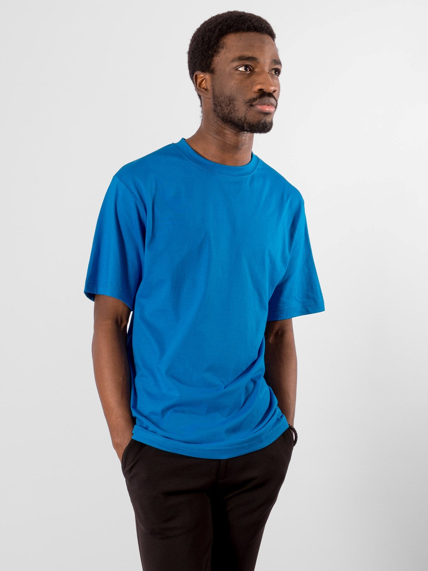 Oversized T-shirt - Turquoise Blue - TeeShoppen - White
