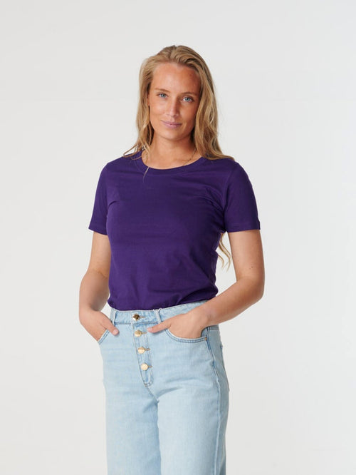 Fitted t-shirt- - TeeShoppen - Purple