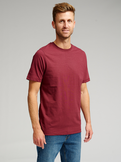 Organic Basic T-shirt - Burgundy - TeeShoppen - Red