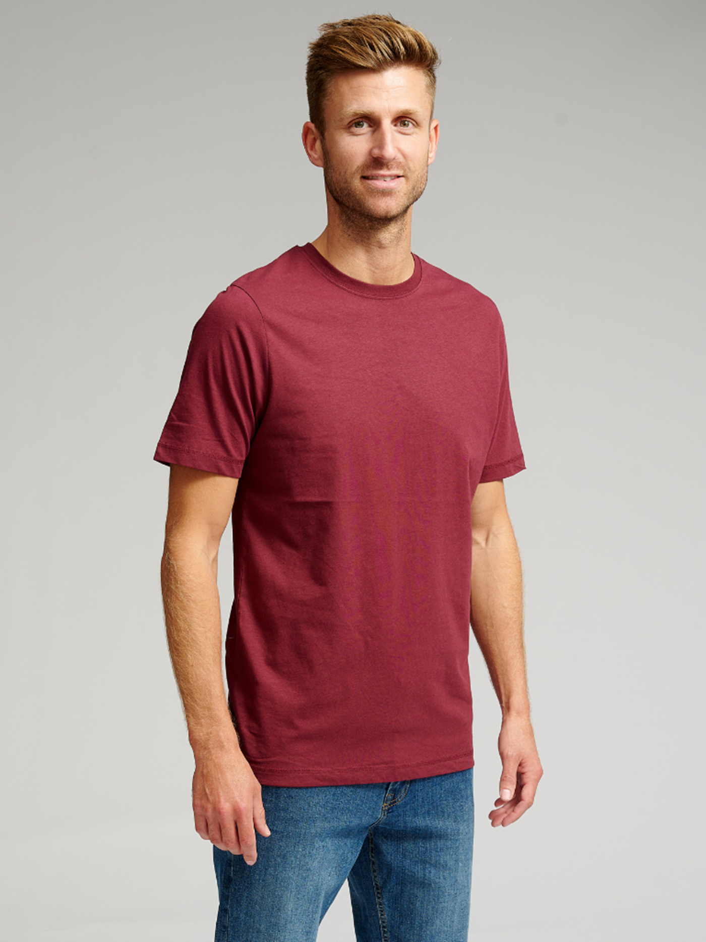 Organic Basic T-shirt - Burgundy - TeeShoppen - Red 2