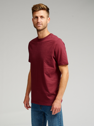 Organic Basic T-shirt - Burgundy - TeeShoppen - Red 3