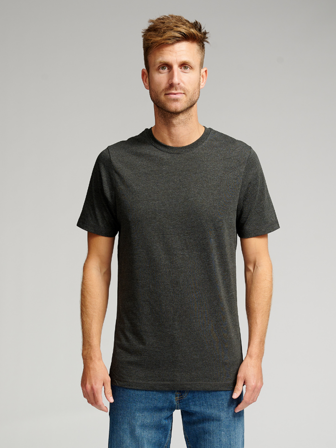 Organic Basic T-shirt - Dark Grey - TeeShoppen - Grey