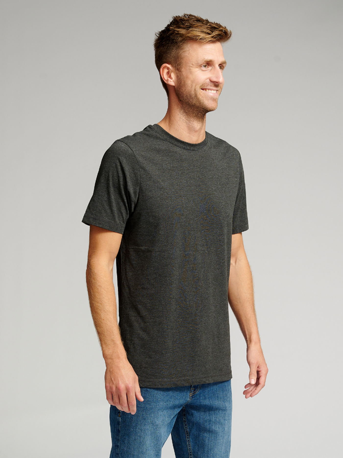 Organic Basic T-shirt - Dark Grey - TeeShoppen - Grey 2