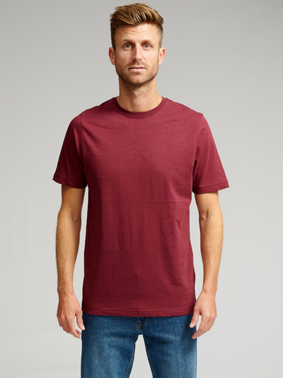 Organic Basic T-shirt - Burgundy - TeeShoppen - Red