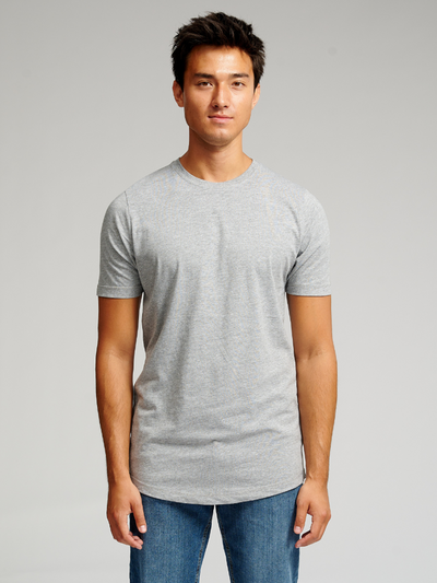 Long T-shirt - Grey Melange - TeeShoppen - Grey