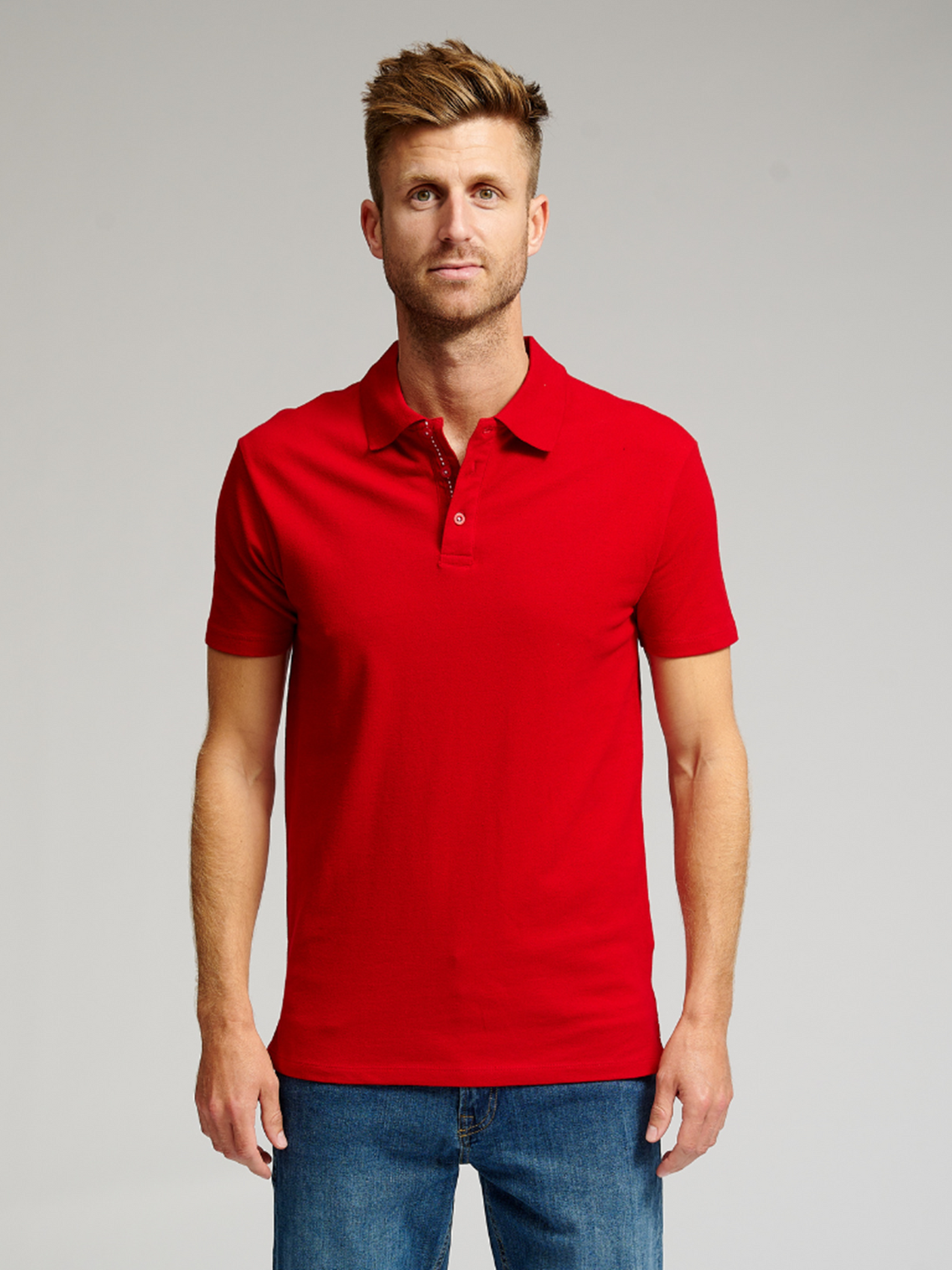 Muscle Polo Shirt - Red - TeeShoppen - Red