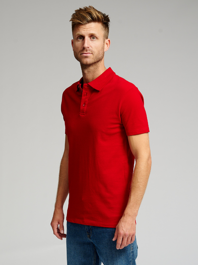 Muscle Polo Shirt - Red - TeeShoppen - Red 3