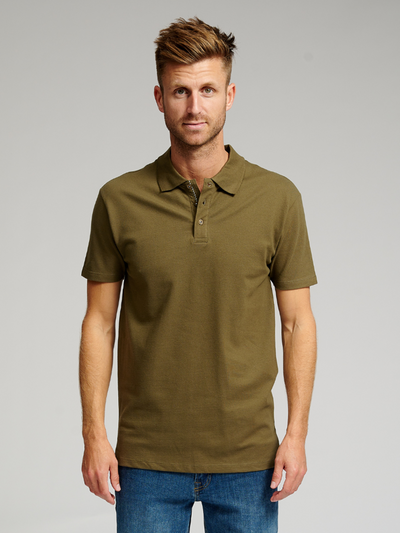 Muscle Polo Shirt - Army Green - TeeShoppen - Green