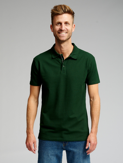 Muscle Polo Shirt - Dark Green - TeeShoppen - Green