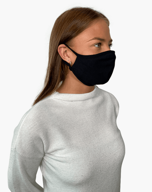 10 pcs. Fabric mask with 3 layers - Black (organic cotton) - TeeShoppen - Black
