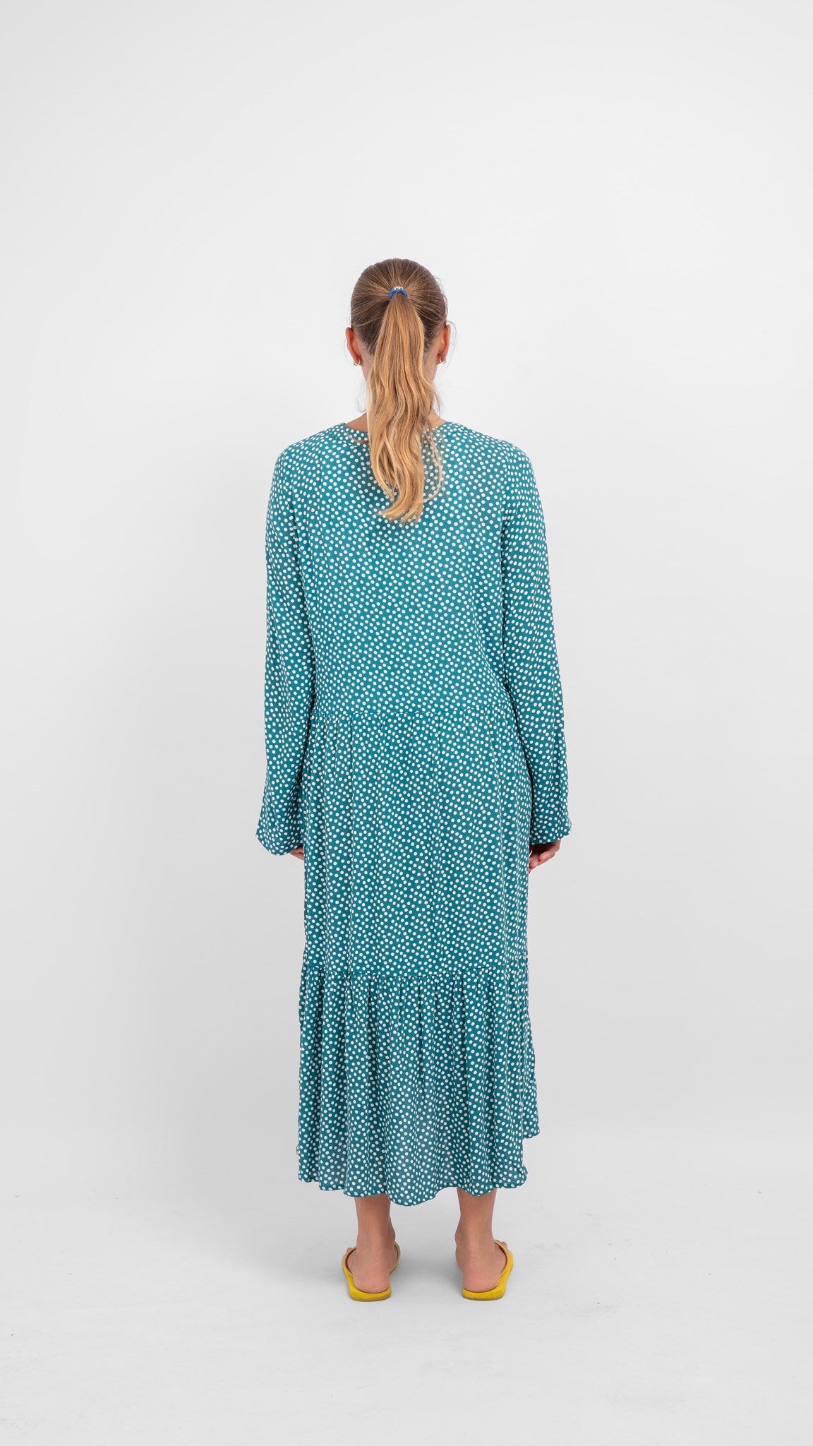Anna long-sleeved dress - Teal Green - Amis de Copenhague - Green 3