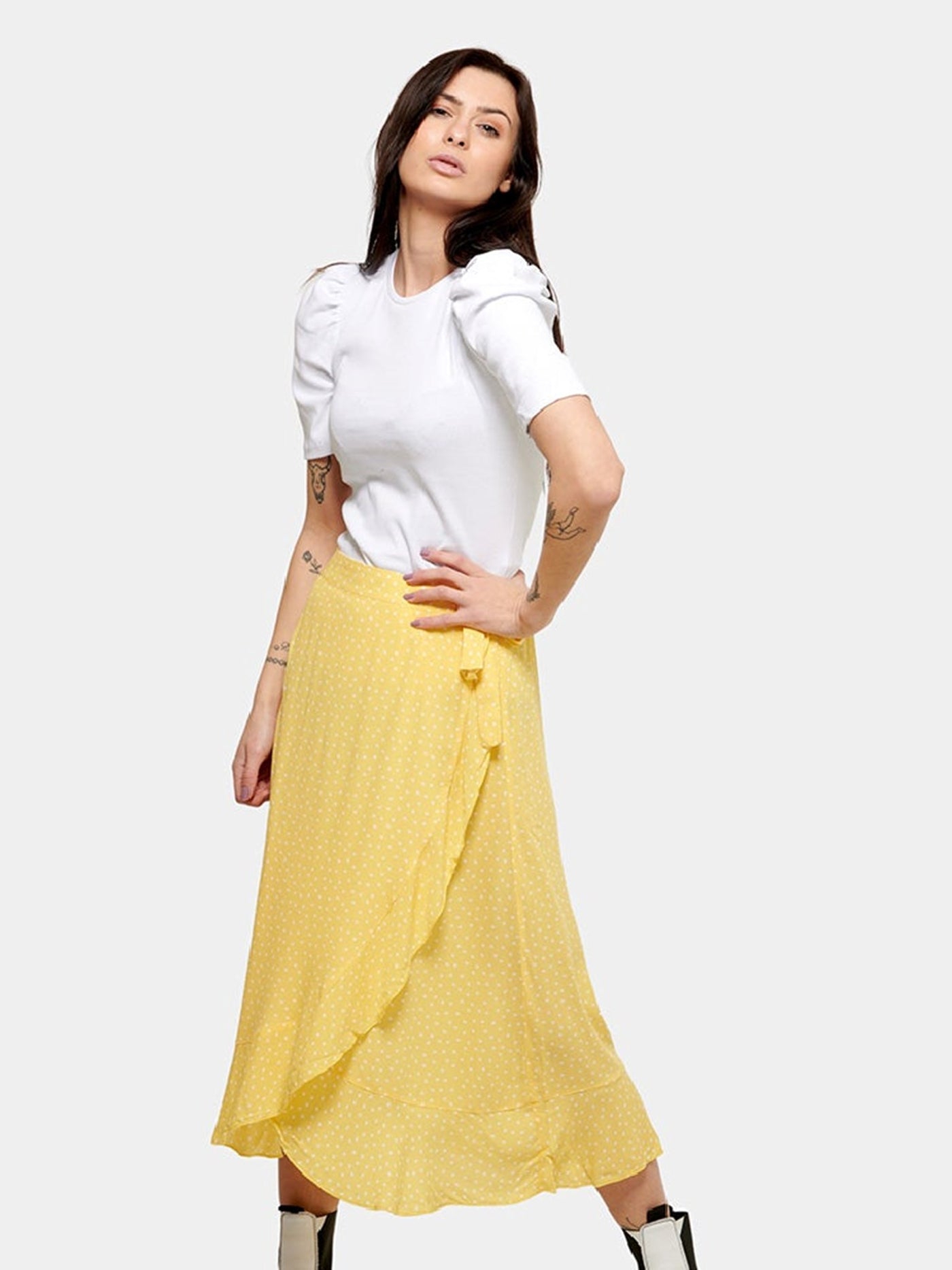 Anna dotted wrap skirt - Yellow - Amis de Copenhague - Yellow 4