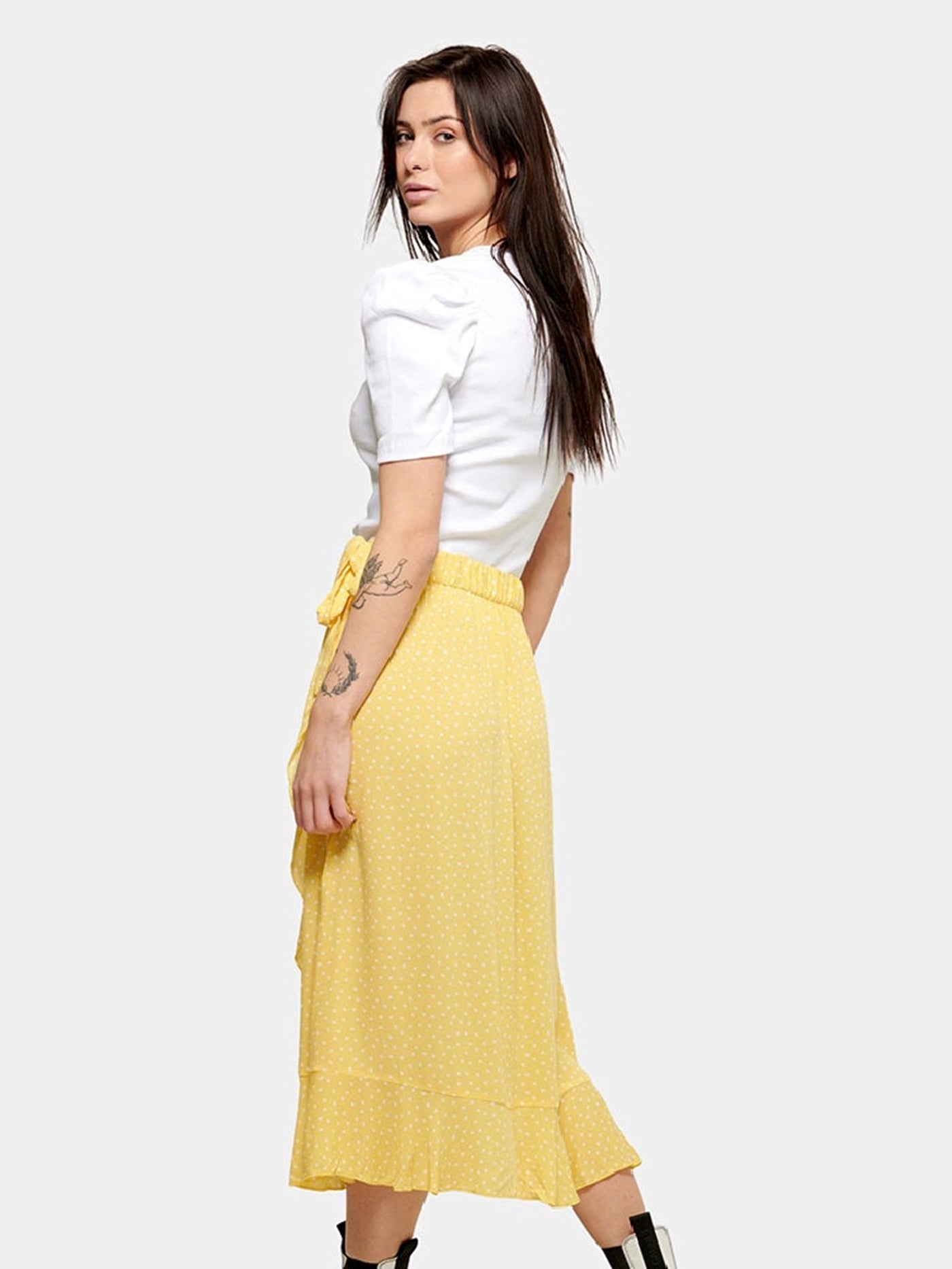 Anna dotted wrap skirt - Yellow - Amis de Copenhague - Yellow 3