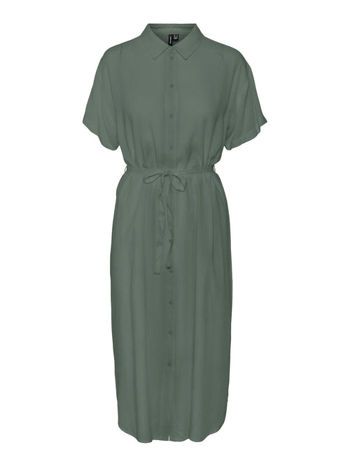 Bumpy Striped Maxi Dress - Laurel White - Vero Moda - Green