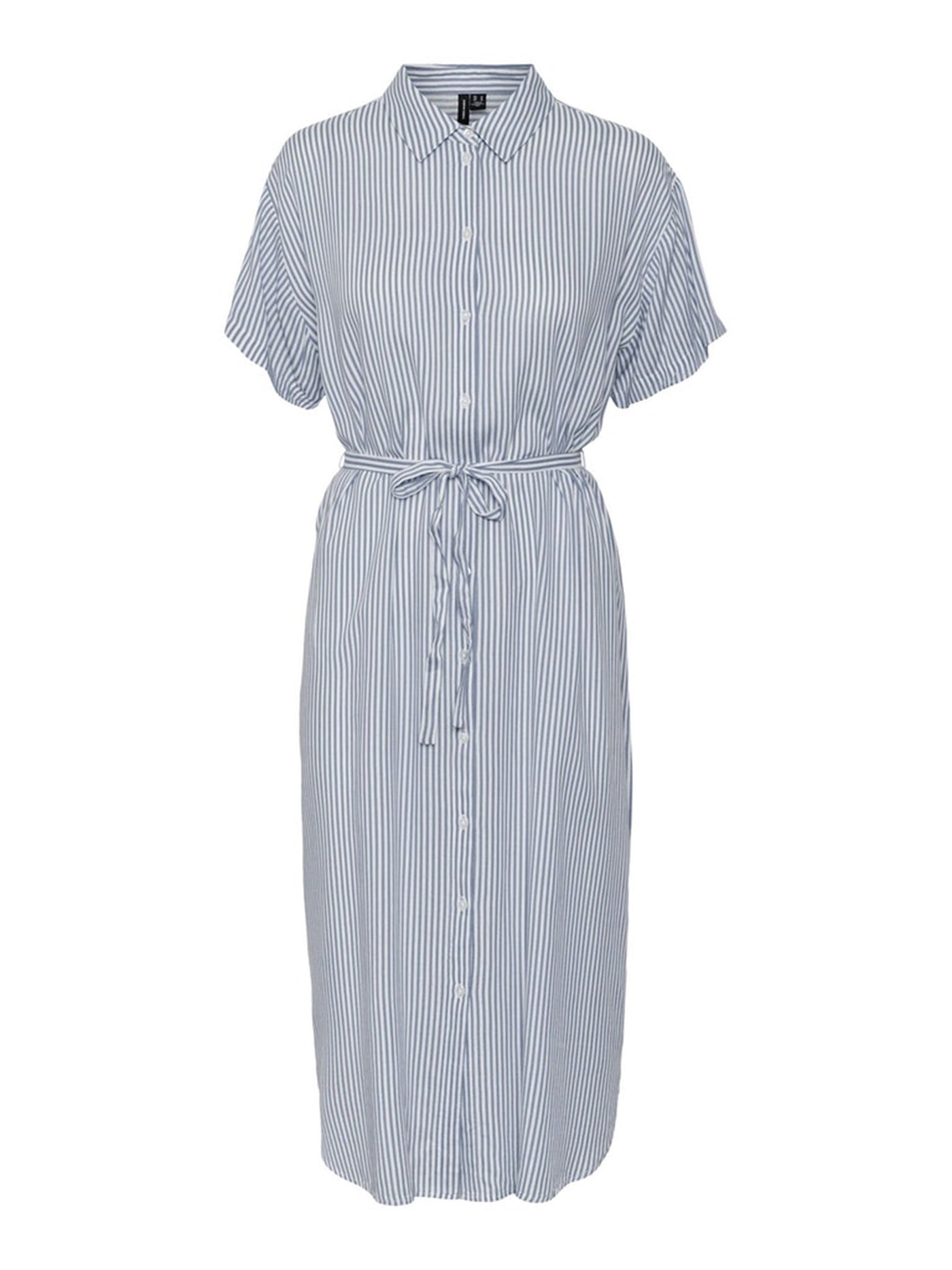 Bumpy Striped Maxi Dress - India Ink - Vero Moda - White