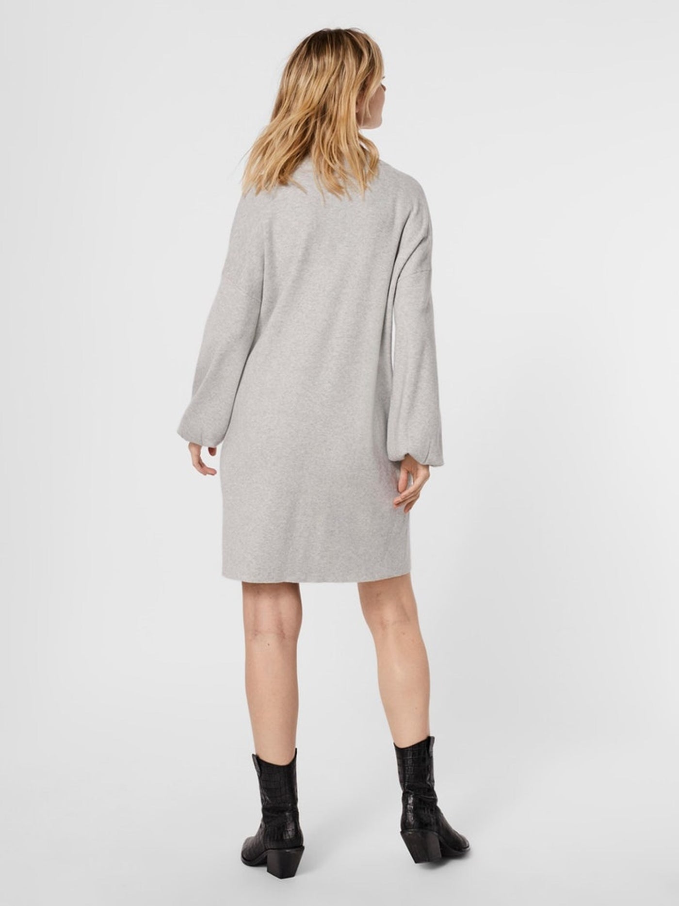 Nancy Midi Knit Dress - Light Grey Melange - Vero Moda - Grey 5