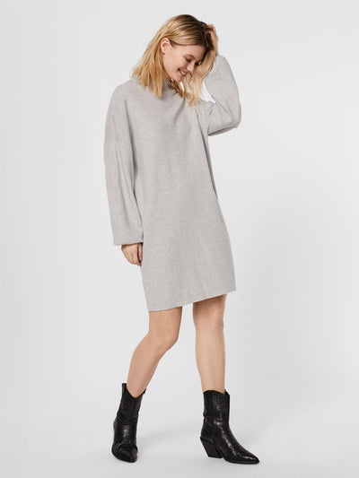 Nancy Midi Knit Dress - Light Grey Melange - Vero Moda - Grey 3