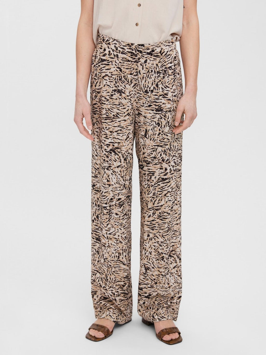 Easy Wide Trousers - White Pepper