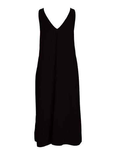 Prisilla V-Neck Midi Dress - Black - VILA - Black 5