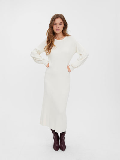 Valor O-Neck knit dress - Birch - Vero Moda - White 4